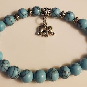 2/$15 Elephant Charm Bead Bracelet NEW